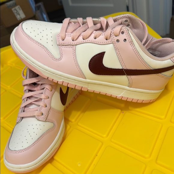 Nike Other - Nike Pink and Cream Low-Tops with Brown Swoosh